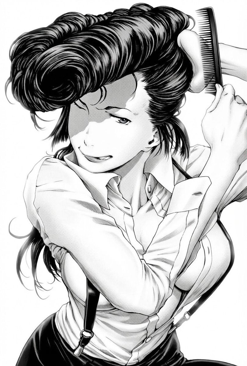 sawamin_malu's tweet photo. 頭髪の日との事なので髪をセットするユリさん！
髪を下ろした設定画とかあったらみたいなぁ https://t.co/Hg5GPbvtO6
