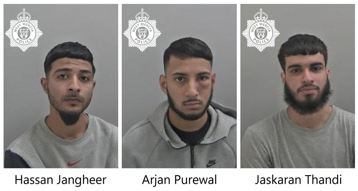 welshmaan's tweet photo. 🚨 GANG RAPISTS JAILED
Three men have been sentenced to a combined 20+ years after they abducted a student before driving her to an isolated location, gang raping her and then abandoning her. 

◦ Arjan Purewal has been jailed for 8 years 6 months 
-- Rape
-- Blackmail
--Perverting the course of justice
-- Possessing ID with improper intention

◦ Jaskaran Thandi jailed for 6 years 4 months
-- Aiding and abetting rape
-- Sexual assault.

◦ Hassan Jangheer jailed for 6 years
-- Aiding and abetting rape
-- Sexual assault.

The men picked up the student in Birmingham in a silver-grey BMW before driving her to Clent Hills, near Hagley. 

Purewal orally raped the victim and filmed the attack on his phone. Jangheer forced her to perform a sexual act on him, while Thandi sexually assaulted her.

The victim was subsequently abandoned in an isolated location.

Investigators believe Purewal hired the BMW using another person's driving licence and identification documents to facilitate the attack.

All three were sentenced at Worcester Crown Court on 9 October 2026.

Purewal was also ordered to remain on the Sex Offenders Register for life.