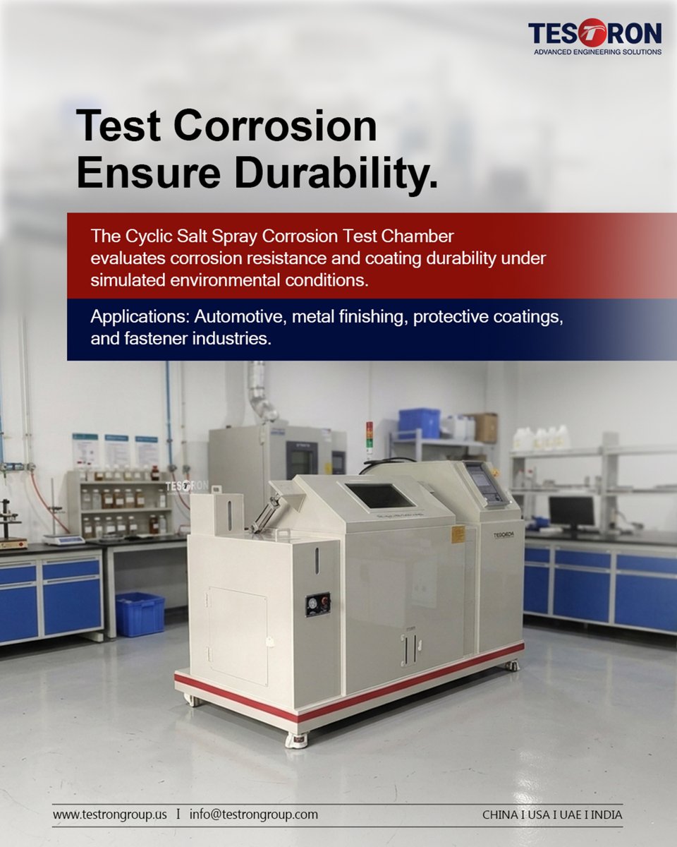 Testrongroup's tweet photo. 𝐈𝐬 𝐂𝐨𝐫𝐫𝐨𝐬𝐢𝐨𝐧 𝐔𝐧𝐝𝐞𝐫𝐦𝐢𝐧𝐢𝐧𝐠 𝐭𝐡𝐞 𝐃𝐮𝐫𝐚𝐛𝐢𝐥𝐢𝐭𝐲 𝐨𝐟 𝐘𝐨𝐮𝐫 𝐏𝐫𝐨𝐝𝐮𝐜𝐭? 𝐂𝐲𝐜𝐥𝐢𝐜 𝐒𝐚𝐥𝐭 𝐒𝐩𝐫𝐚𝐲 𝐂𝐡𝐚𝐦𝐛𝐞𝐫

𝐂𝐡𝐞𝐜𝐤𝐨𝐮𝐭: https://t.co/I41LXNRH27

#TestronGroup #CyclicCorrosionTestChamber  #QualityControl #EnvironmentalTesting https://t.co/vDxwnMI04i
