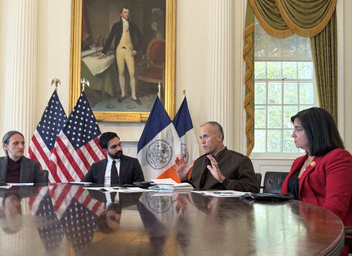 RepNicole's tweet photo. I joined Colonel Eric Swenson, New York District Commander of the US Army Corps of Engineers to meet with Mayor Mamdani about the East Shore Seawall and what is needed to streamline construction of the  project. Work on first phase drainage is expected to resume shortly, wall design is now complete and the City just signed an agreement with the National Parks Service to assume the cost for the remediation in Great Kills Park, an important agreement that we pushed for.