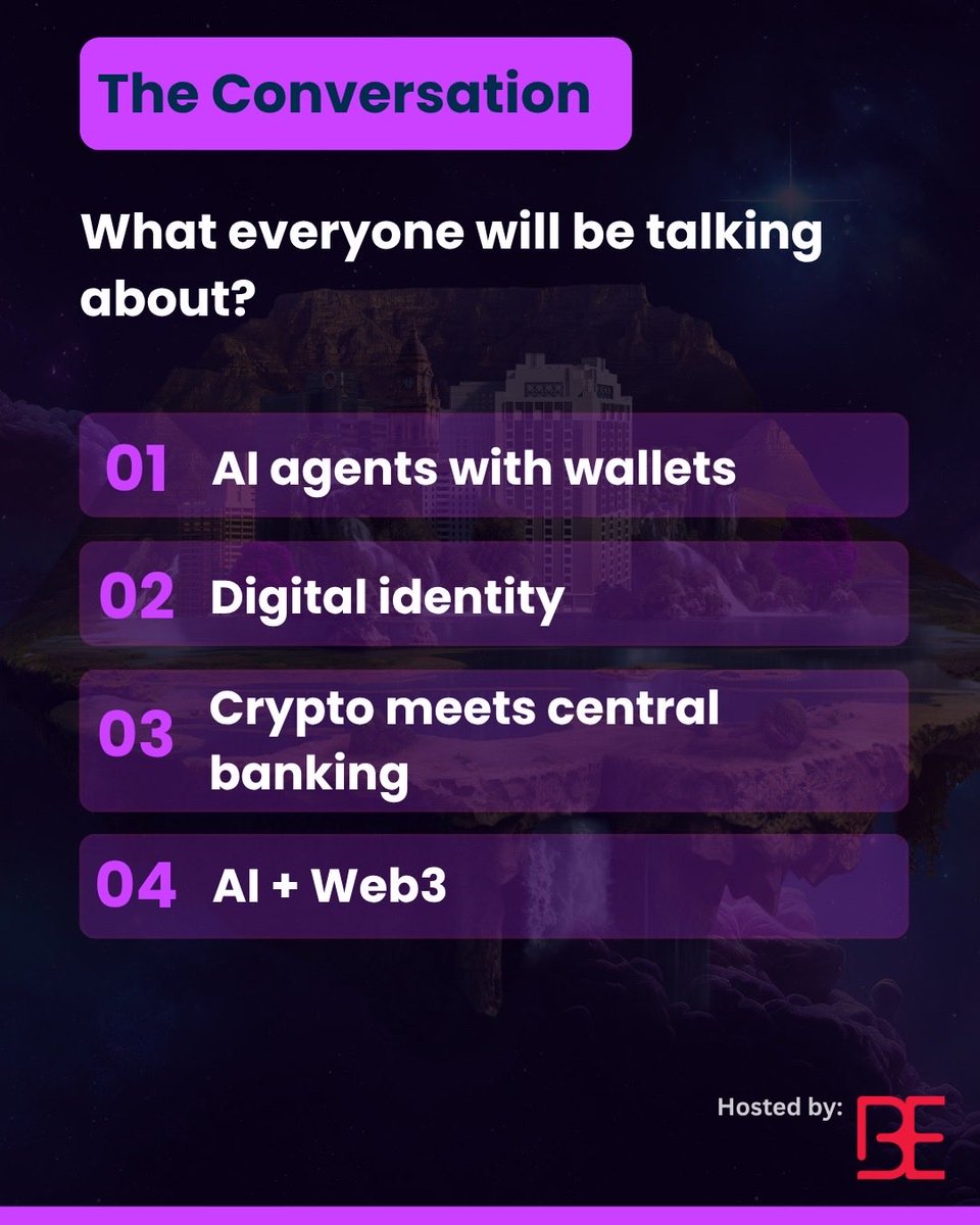 BitcoinEventsCo's tweet photo. 1 month to Crypto Fest 🇿🇦
20 Nov · Workshop 17, Cape Town
Founders, bankers, regulators, investors &amp; builders  - the people you usually only meet over email - in one room.
Seats are filling fast.

 Tickets also at the door. 🎟️ https://t.co/L2nujYiP0t https://t.co/0ouFBg3kHt