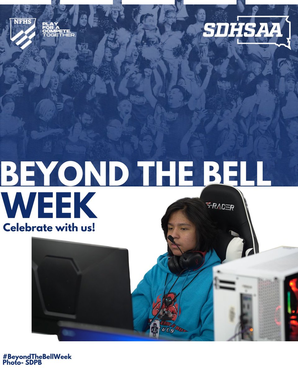 SDHSAA's tweet photo. Some of the best high school memories start with a rehearsal, a performance, a road trip, or one more run-through before the big moment. What activity gave you memories that still make you smile? #beyondthebellweek @NFHS_Org https://t.co/COuSJUK3N2