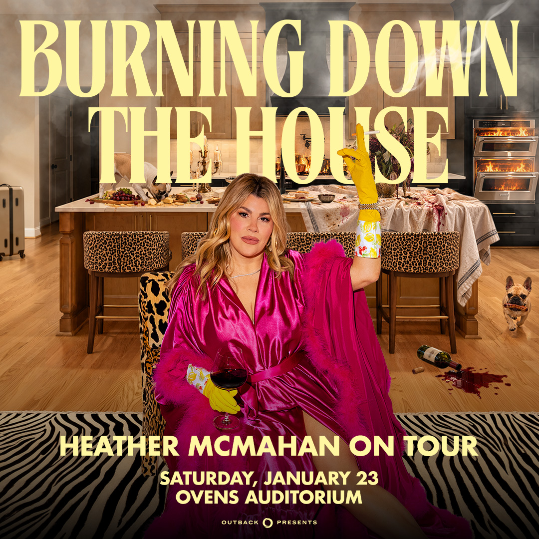 TheBOplex's tweet photo. PRESALE OFFER: Heather McMahan is bringing the laughs to Charlotte on the Burning Down the House Tour at Ovens Auditorium on Saturday, January 23, 2027!

Presale code: HM2027
Get tickets: https://t.co/ChqhqvlWss #theboplex #cltentertainment #cltcomedy https://t.co/kB21h0Awef