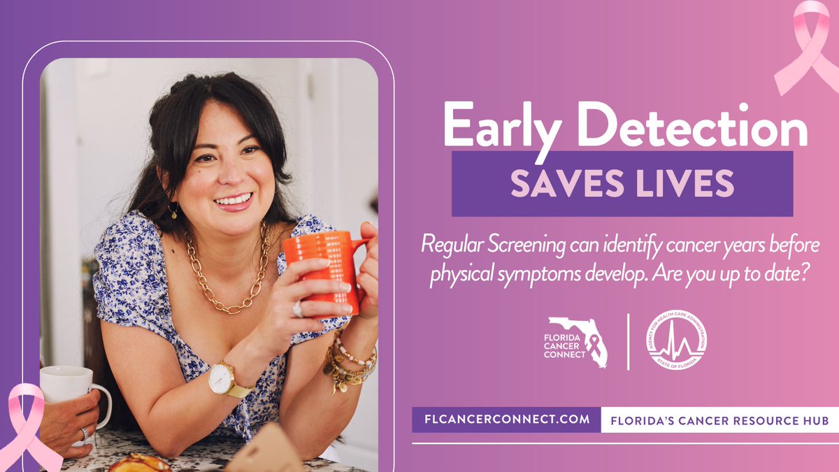 AHCA_FL's tweet photo. Regular screenings play a crucial role in detecting breast cancer years before any physical symptoms manifest. By identifying the presence of cancer at an early stage, these screenings significantly increase the chances of successful treatment and, ultimately, save lives. Early detection provides individuals with more treatment options, better outcomes, and a higher quality of life. 

To learn about available Medicaid health plans and the prevention services they offer, visit https://t.co/ipT8aFpEZh.

#BreastCancerAwareness #EarlyDetection