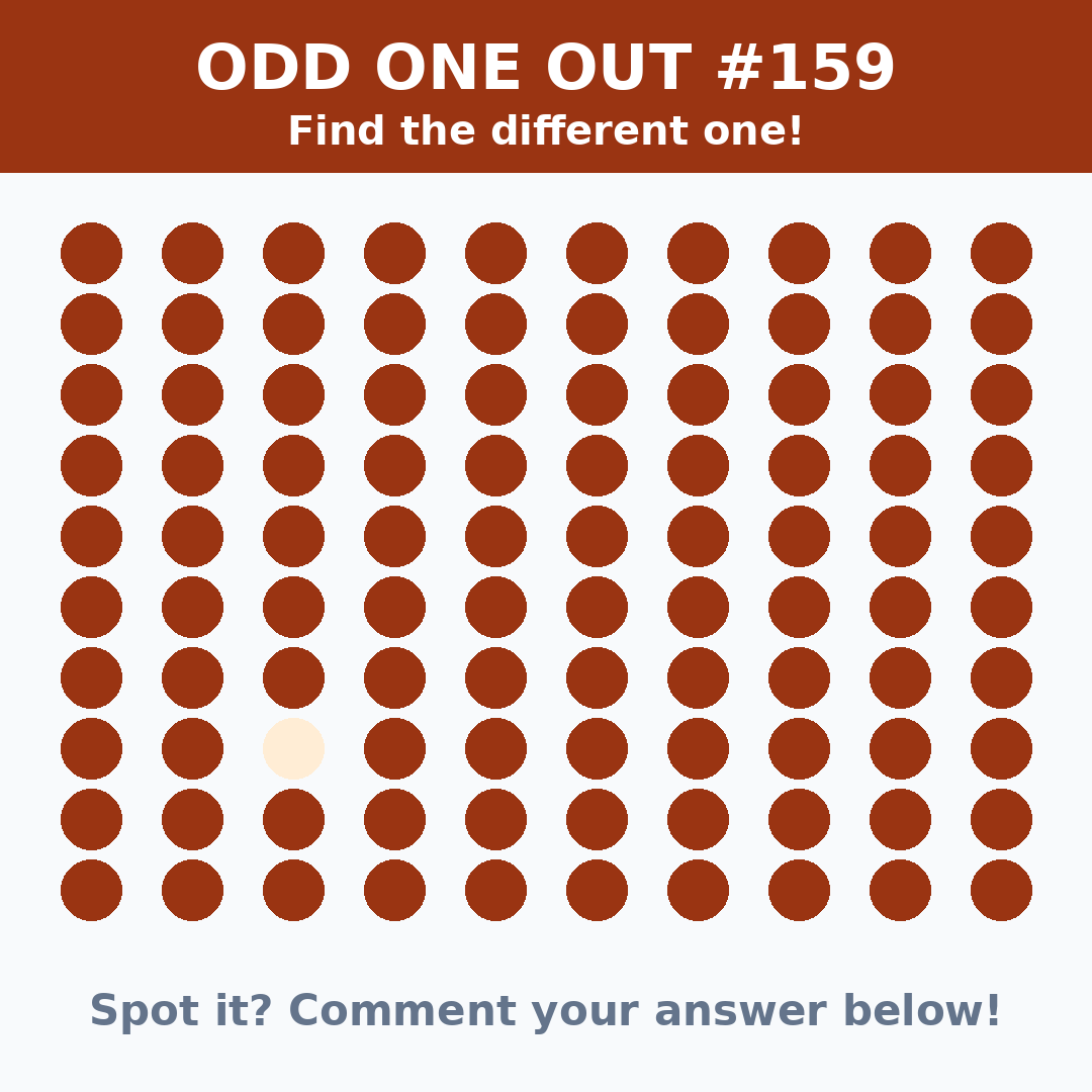 FindTheOddOneHQ's tweet photo. ODD ONE OUT #159
Can you spot the different one?
Comment your answer below!
#oddoneout #puzzle #brainteaser https://t.co/pXSewuh56x