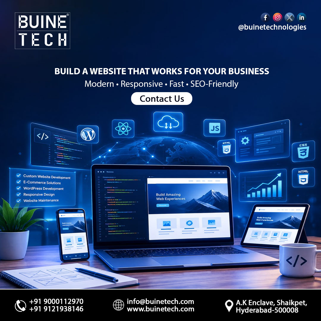 buinetechnogies's tweet photo. π Need a Professional Website? Let Buine Tech Build It!
#BuineTech #WebDevelopment #WebsiteDevelopment #ProfessionalWebsite #WebDesign #WebsiteDesign #ResponsiveWebDesign #CustomWebsite #WebDevelopmentServices #DigitalTransformation #BusinessWebsite #eCommerceWebsite https://t.co/1PIWquZNkE