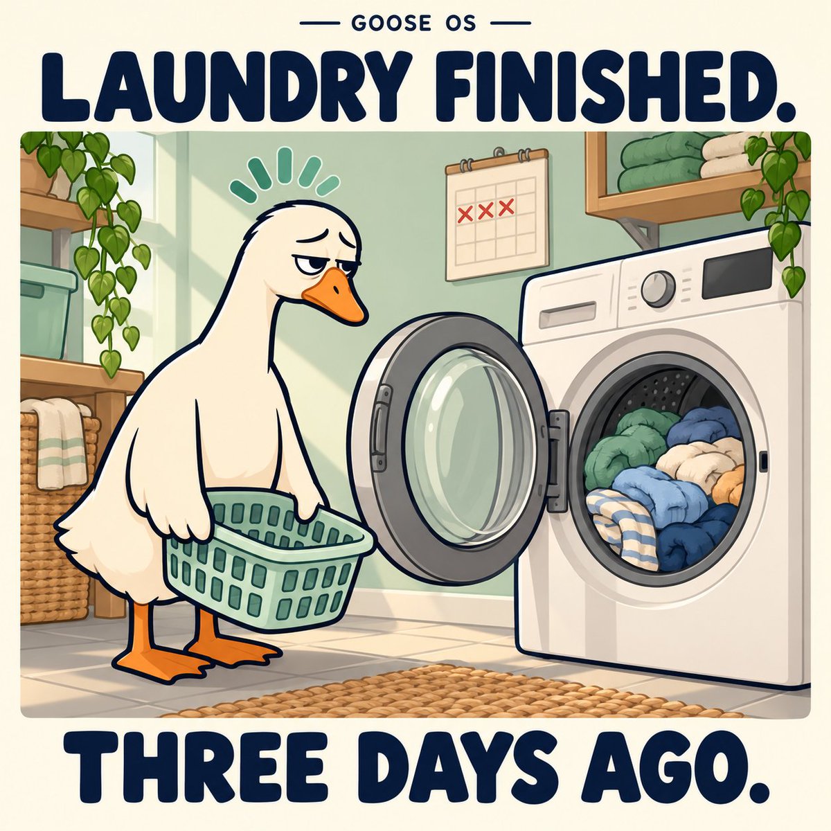 BufferGoose's tweet photo. The cycle ended. The goose didn’t get the memo. 🪿 https://t.co/91ncL2gBxG