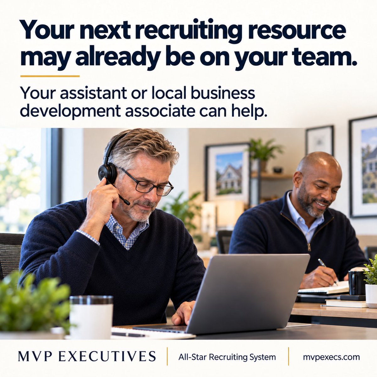 GanemPaul's tweet photo. Does your assistant or local business development associate call Realtors? Help them support recruiting, too. MVP provides training, messaging and follow-up. Explore the system: https://t.co/I9JGDlCZzG https://t.co/HhiptThkXZ