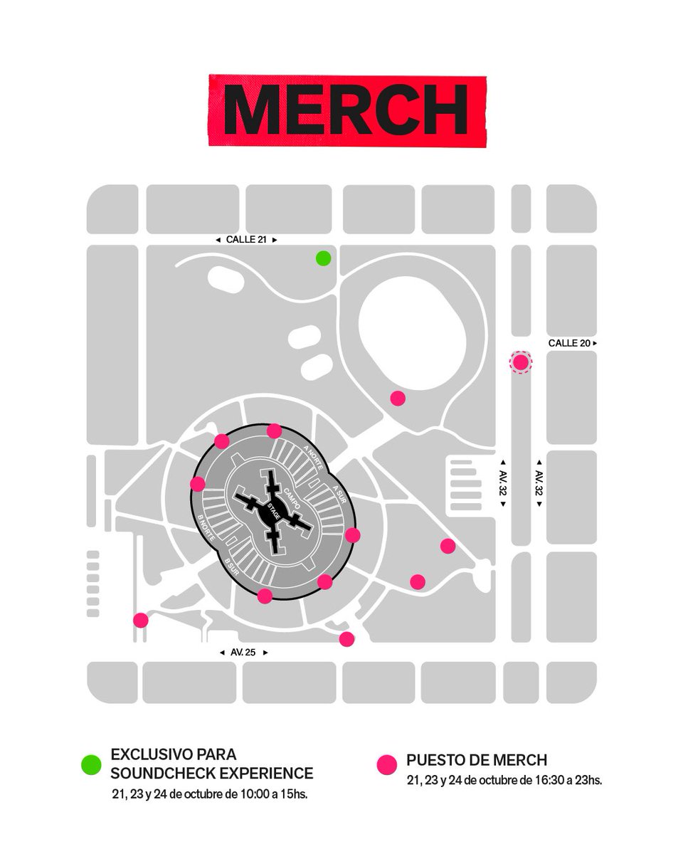 dfallaccess's tweet photo. MERCH ANTICIPADO: BTS WORLD TOUR 'ARIRANG' EN BUENOS AIRES🖤

A partir de hoy, vas a poder conseguir el merch oficial de @bts_bighit en el Estadio Único de La Plata antes de los shows. ¡No necesitas entrada para acceder al puesto de merch! 

📍Únicamente del 20 al 24 de octubre en Av. 32 y Calle 20.

¡Nos vemos ARMY!