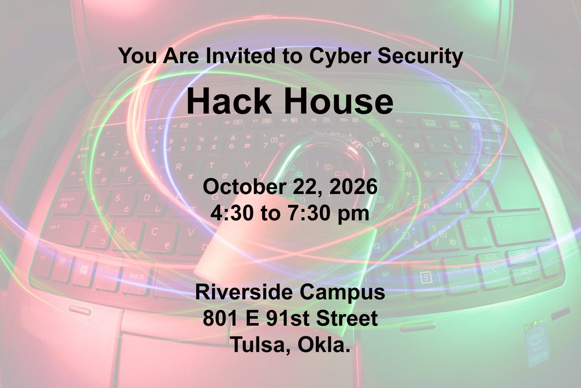 tulsatech's tweet photo. The Hack House is back, and the cyber scares are real! Step inside if you dare and uncover what it takes to keep your data safe from digital danger.

#mytulsatech https://t.co/xuRd5WwpSn