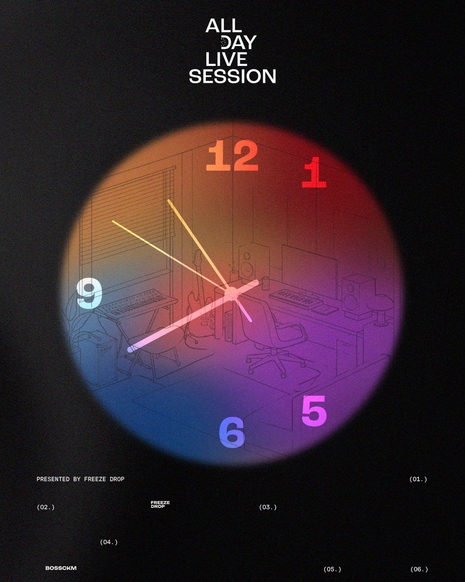 Freezedroplabel's tweet photo. ALL DAY. YOUR WAY. 🎧⏰

Every day has its own rhythm. Every hour has its own feeling.

A new Live Session arrives each day, bringing a soundtrack for every moment, from dawn till midnight.

Choose your time. Find your song. Press play.

Welcome to ALL DAY LIVE SESSION 🎧

Stay tuned.

#BOSSCKM_AllDayLiveSession
#BOSSCKM
#Bosschaikamon
#FreezeDrop