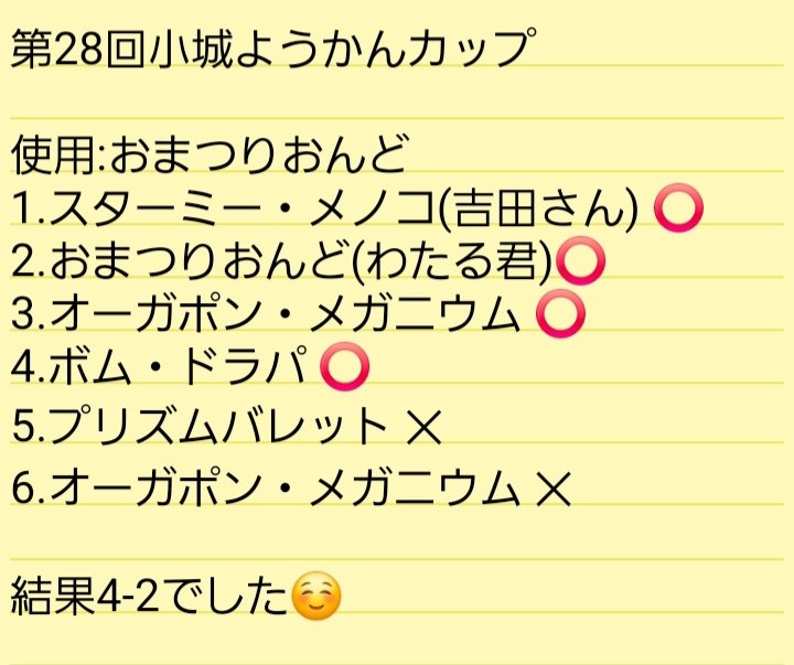 yanchar0803's tweet photo. 10/18 小城ようかんカップ
4連勝か��の2連敗でした😅

🐻出没のニュースを見てガチグマ採用したが1回も使いませんでした…
視野が狭く、スピリチュアル不足でしたw

激熱アイテムのフルーツ柄のおかげでじゃんけん賞GETできました🍇🍈🍉

運営のピカ帽���さん、ジャッジの方々ありがとうございました✨ https://t.co/EtN4Ak0QR6