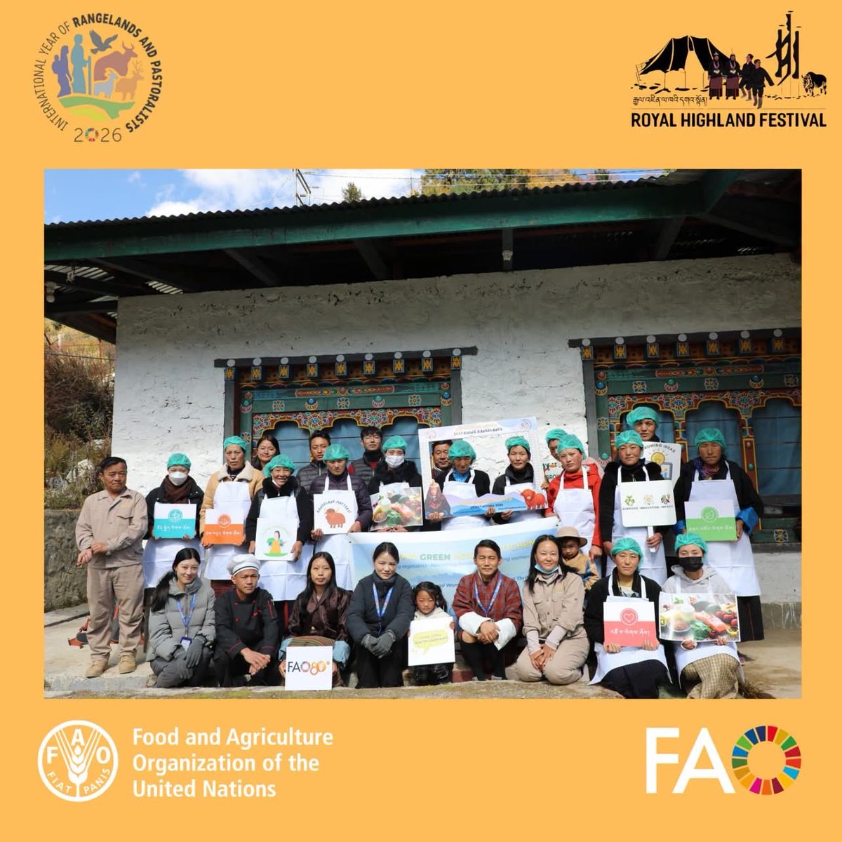 FAOBhutan's tweet photo. Ahead of the #RoyalHighlandFestival, 14 women producers from Laya joined a training with Gasa Dzongkhag, ARDC-Bajo, FAO Bhutan &amp; the UN Food Systems Hub. When we grow local, we protect our traditions, environment and communities.

#4Betters #GrowLocal https://t.co/bsIwGaiUGw
