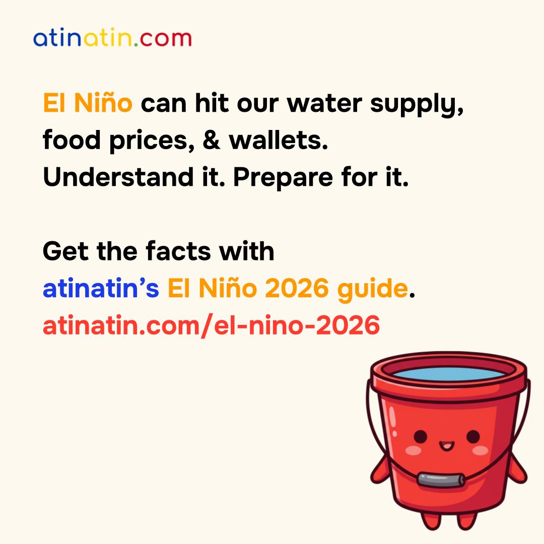 atinatincom's tweet photo. #atinatin's new guide explains #ElNiño in plain English, explores the potential local impacts, and shares practical ways to prepare. 

Stay cool. Stay informed.
Visit https://t.co/nVER9xWwSC

#SuperElNino #ElNino2026 #Philippines https://t.co/2rh9mgbQr0