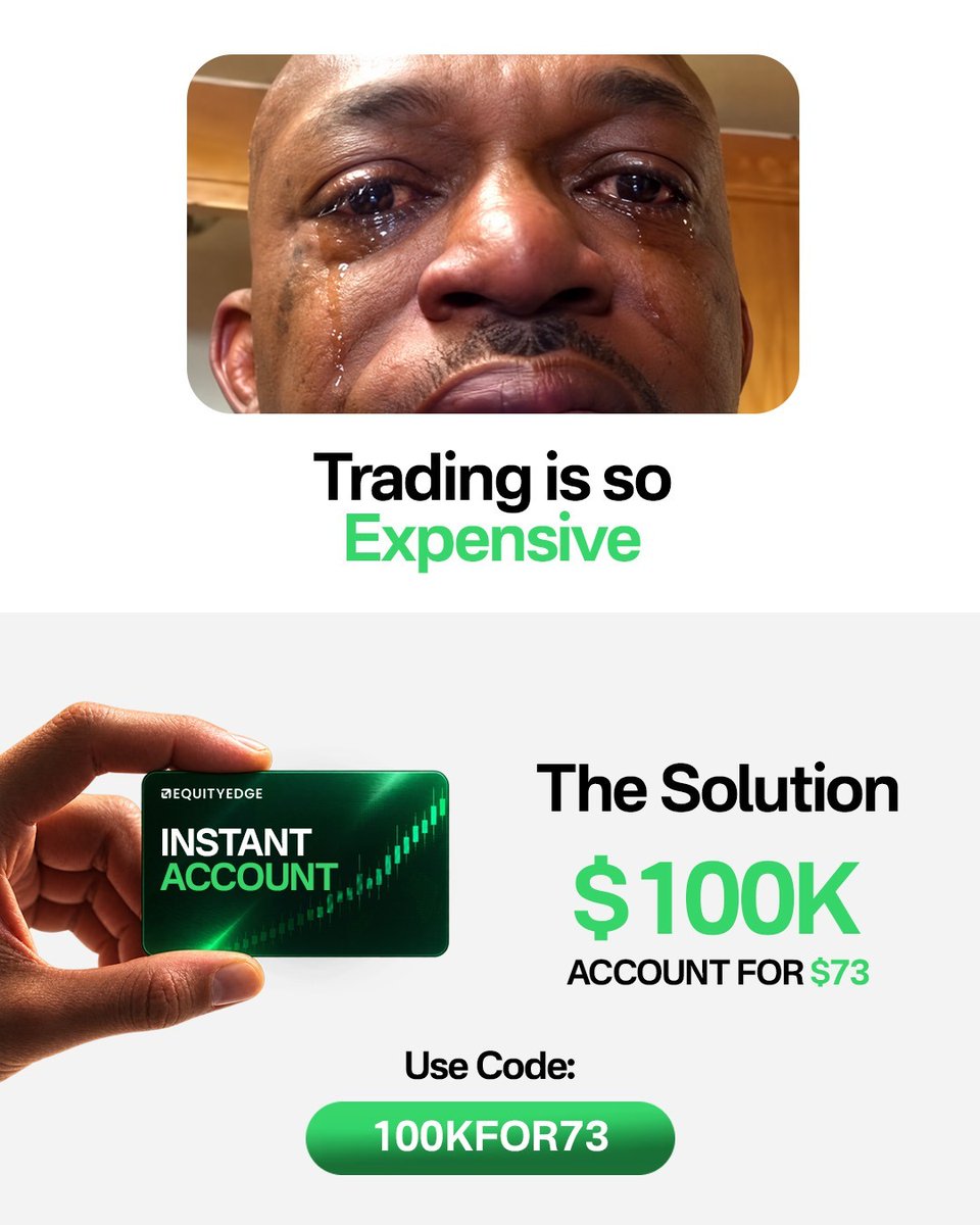 EquityEdgeUK's tweet photo. Trading has its highs and lows, but your fears shouldn't be what holds you back 😭

Maybe you think it costs too much. Maybe you think a bigger account is out of reach, or that there's only one way in. A lot of the time, those are just myths that stop traders from ever taking the first step.

Equity Edge has options to suit different budgets, account sizes and trading styles, whether you prefer one step, two steps or to skip the challenge entirely.

Have a look through the options available to you and find the route that works for you. Don't let a fear or an assumption decide your potential before you've even started.

Which of these have you been telling yourself? 👇