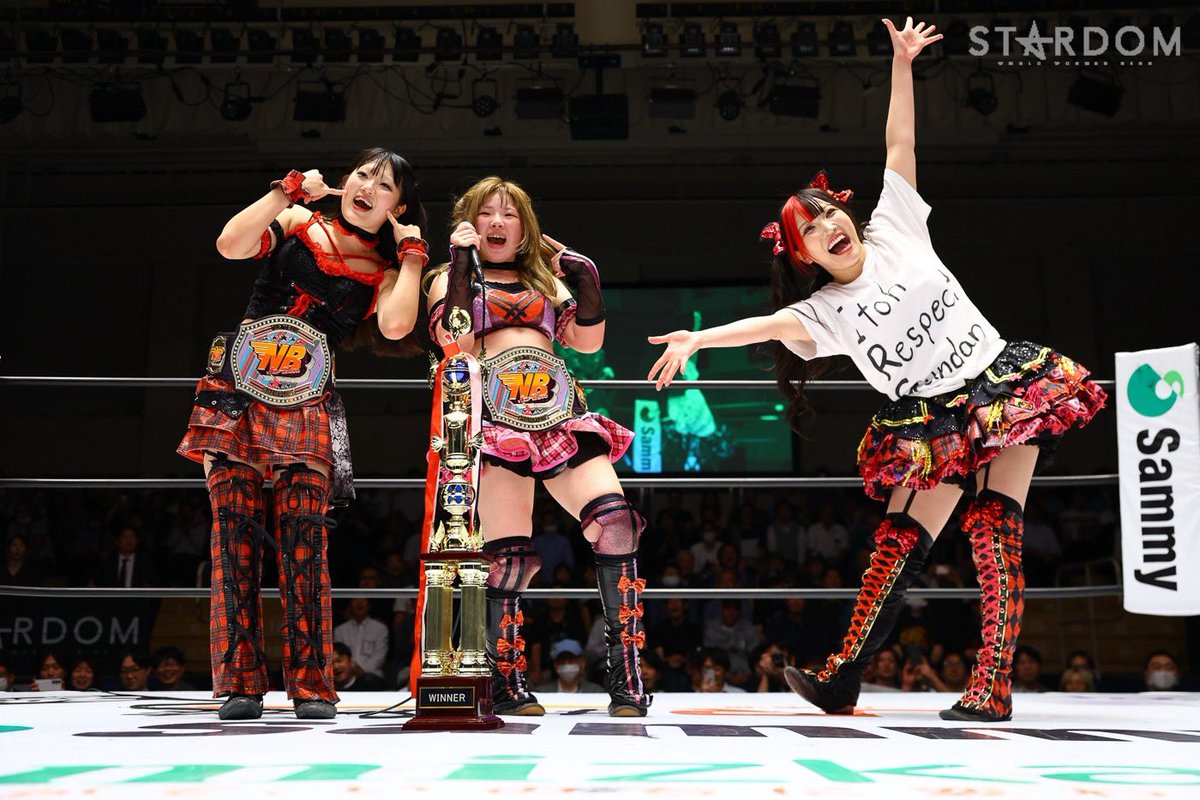 Kikyo5_21's tweet photo. めに☆まにNBタッグ取りました！

梨杏さんとタッグを組めてめに☆まにとしてベルトを取れたこととてもうれしいです。

さくららから受け継がれたこのベルト
このベルトと共に強くなり、新しい景色を見せていきます。

これからはめに☆まにの時代だ！！

 #STARDOM  
 #めにまに https://t.co/mIEU7u5xPZ