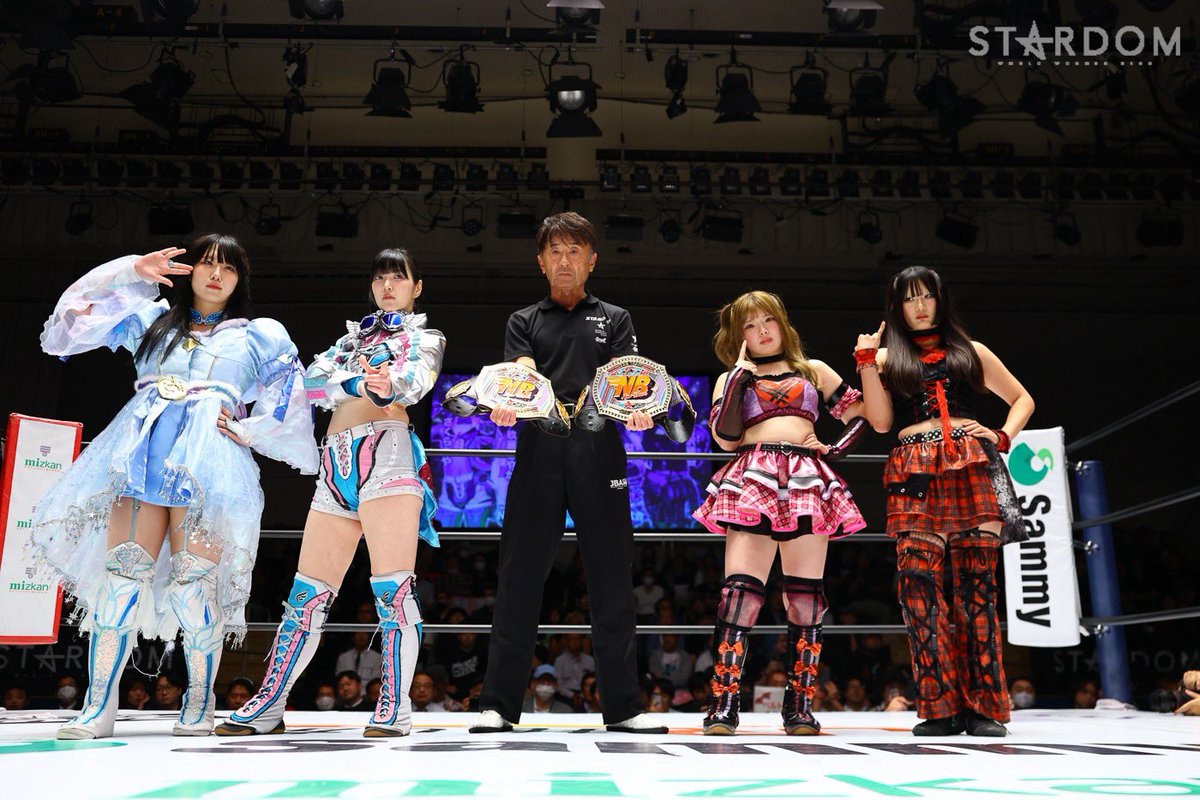 Kikyo5_21's tweet photo. めに☆まにNBタッグ取りました！

梨杏さんとタッグを組めてめに☆まにとしてベルトを取れたこととてもうれしいです。

さくららから受け継がれたこのベルト
このベルトと共に強くなり、新しい景色を見せていきます。

これからはめに☆まにの時代だ！！

 #STARDOM  
 #めにまに https://t.co/mIEU7u5xPZ