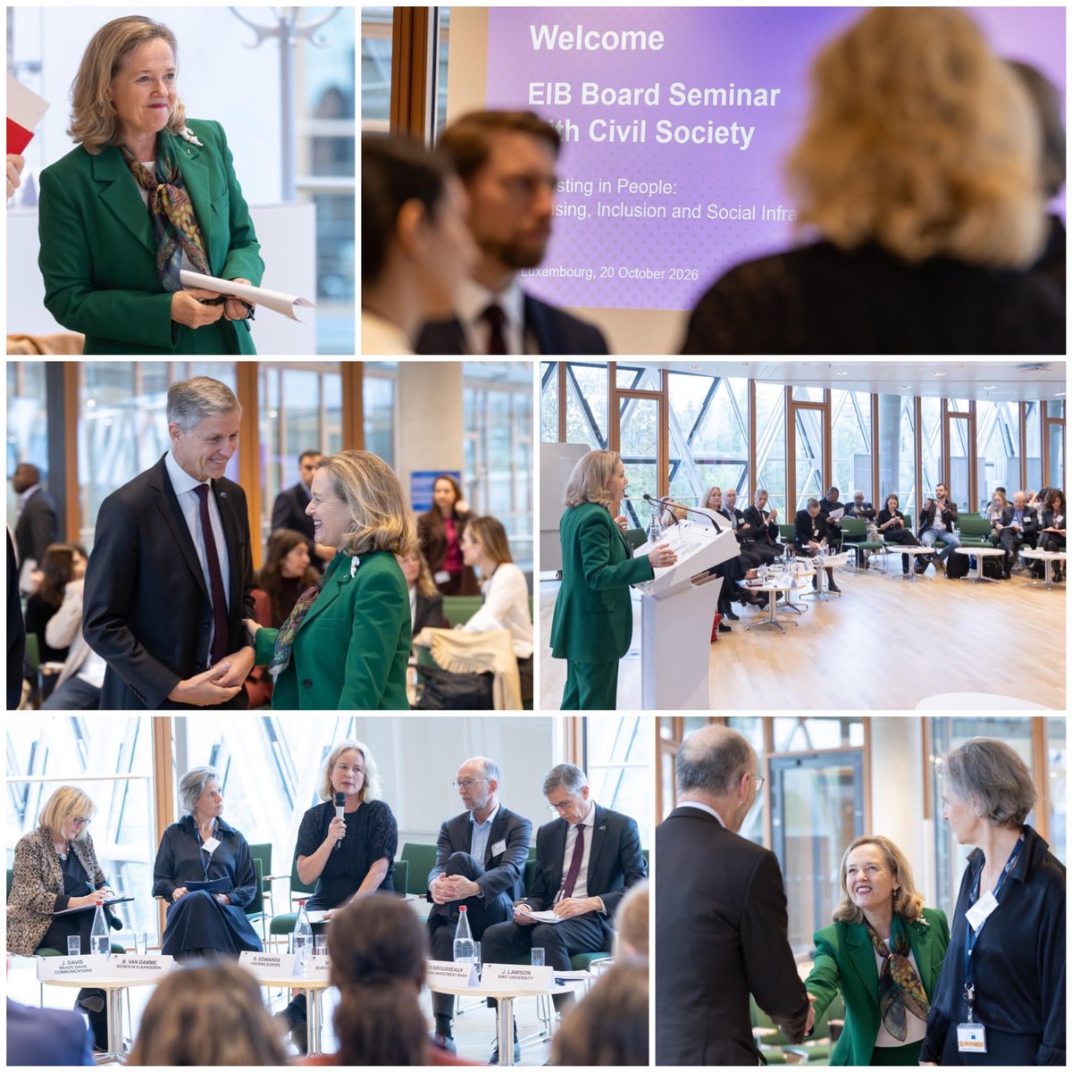 NadiaCalvino's tweet photo. Very good exchange with civil society representatives at the @EIB HQ.

Housing, inclusion, and social infrastructure are key to stronger communities and more opportunities.

The EIB Group listens, adapts &amp; responds to 🇪🇺 priorities, investing in projects that make a difference. https://t.co/ICdSlcT2vU