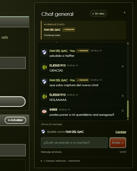 soydequilmes77's tweet photo. Agregado un nuevo CHAT GENERAL en el Online y la Championship, veo si hoy puedo meter SLOTS de guardado. También arreglé estadios mal hechos que me pidieron y agregué jugadores. 
Como siempre gracias por su apoyo 🫡
https://t.co/USdtFGXT9s https://t.co/cwVplnhvdK