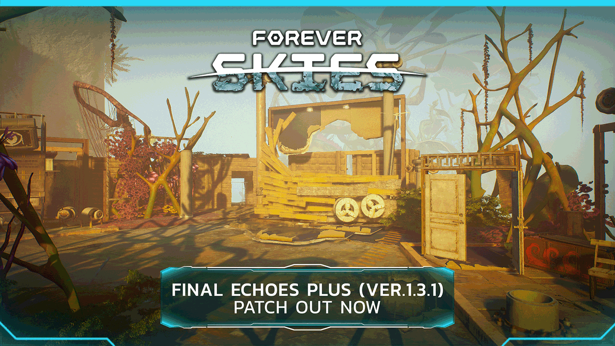 flyforeverskies's tweet photo. The Final Echoes Plus patch is OUT NOW across all platforms 🥳🥳

↔️ Airship Strafing
📚 New side quest
🚪 Automatic Doors Upgrade
🏷️ Improved Sticky Notes
+ so much more!

Also, Forever Skies will be 60% off on Steam in just a few hours!

Full details👇
https://t.co/7Kp74EHGxl https://t.co/abHE1zJr0Y