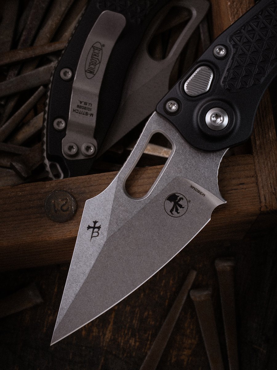 microtechknives's tweet photo. The M-Stitch® Auto featuring an Apocalyptic standard edge blade paired with a Black textured handle.

It's been a long time coming, but the M-Stitch® Auto has finally landed on our website. This extremely popular design made in collaboration with @BorkaBlades is not one to miss. https://t.co/4uHRcTlp40