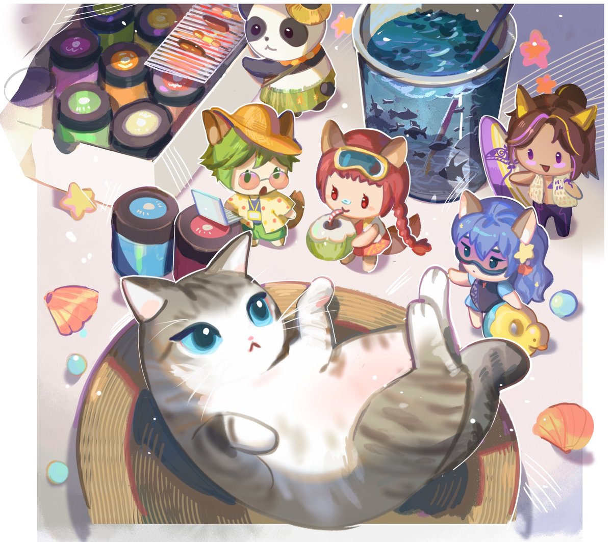 ChristonClivef's tweet photo. <NAMECARD STICKER 06>

#6 小银 and the ComicFiesta team!
i wanted to remember this unforgettable experience,
that i got the chance to design the CF mascots! ✨

Our booth is #Shabu-shabu
feel free to come and get them for free in #comicfiesta2026  
#CF2026
#cat https://t.co/n4W4AduQj8
