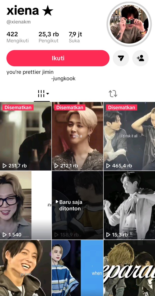 bcsilovu's tweet photo. @_abbys_03 @appIekm she likes making jikook edits on tiktok https://t.co/fPn7utyP6i