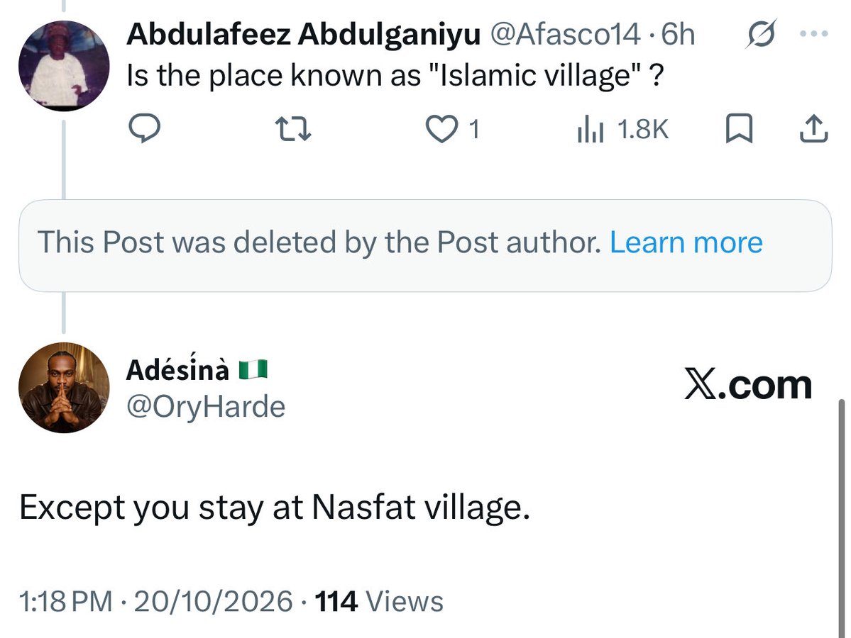 OryHarde's tweet photo. Why did you delete that comment. Yeye girl. You thought no one would verify your lie especially since you mentioned Airport road. Inside Egbegila, there are Yoruba spiritualists, so tell me why anyone would stop you from building a church in Ilorin except in “Islamic village.” https://t.co/Jbg2vmd9bY