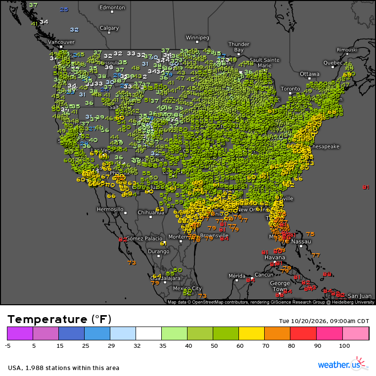 WeatherdotUS's tweet photo. Here is a look at observed temperature across the continental USA this morning:

https://t.co/5ksxAB7s8v

TT https://t.co/UADavaVCo6