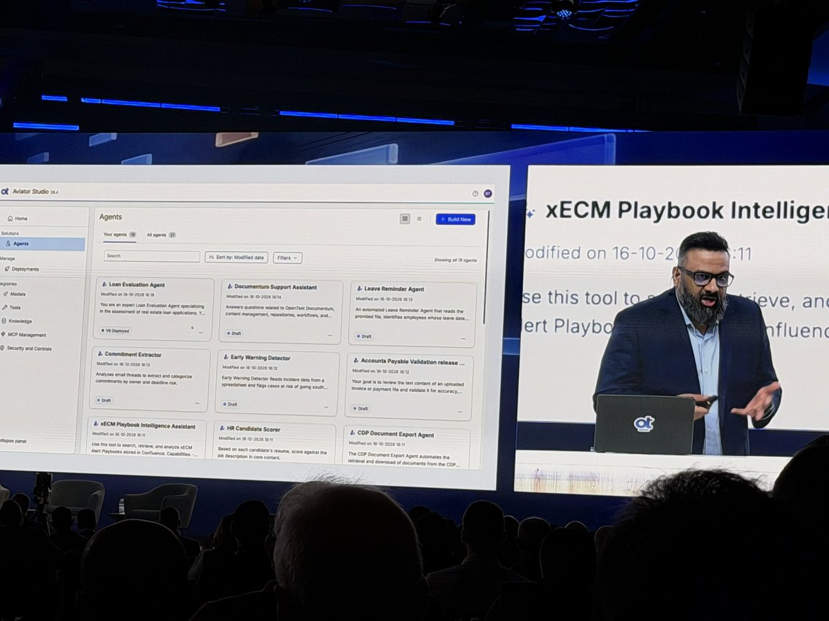 dnvhariprasad's tweet photo. Composable AI: agents go out, external agents come in, Aviator Studio extends OpenText apps.
SERVE | CONSUME | BUILD
Open by design. #OpenText #AviatorStudio #AIAgents #opentextworld https://t.co/YLIZYPWSbz