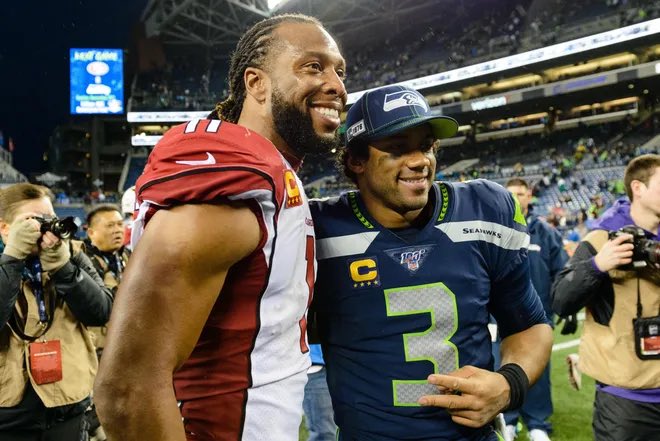 DangeRussWilson's tweet photo. “SET, HUT!” Live today! @LarryFitzgerald coming on 2 to 3 Pm Eastern! 

https://t.co/VfEITAtMJU https://t.co/PuaPmS70DQ