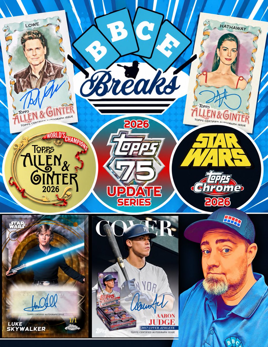 BBCExchange's tweet photo. Join us on Fanatics Live and let’s see what we can pull! 👇
https://t.co/bIOf4rvihF

#BBCEBreaks #allenandginter  #toppsupdate #starwarschrome #TheHobby https://t.co/qog528pyKm