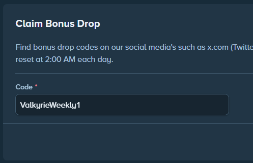 ValkyrieXStudio's tweet photo. 🤫We got a little something extra

200x claims, $50 Stake code

" ValkyrieWeekly1 "

🫡We will drop on X and on Kick
So make sure to drop a follow on both
✅https://t.co/vs7RMKeeIr
✅@ValkyrieXStudio 

Claim here : https://t.co/yrRn8bRrNp https://t.co/kLQjEQ1gWr