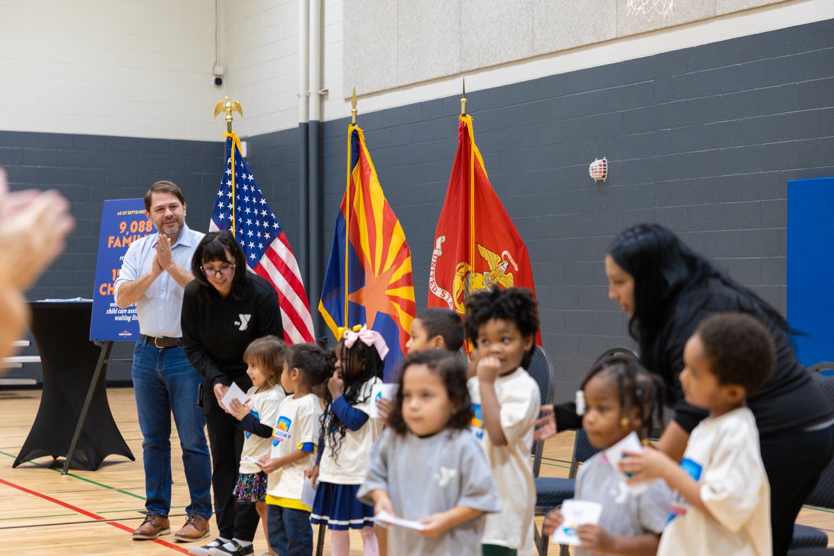 SenRubenGallego's tweet photo. Thank you to the child care leaders, parents, and providers who joined me at my town hall yesterday.

Every story in that room came back to the same two problems: child care costs too much, and there aren’t enough spots for the families who need them. We have to do better for Arizona's kids and families.