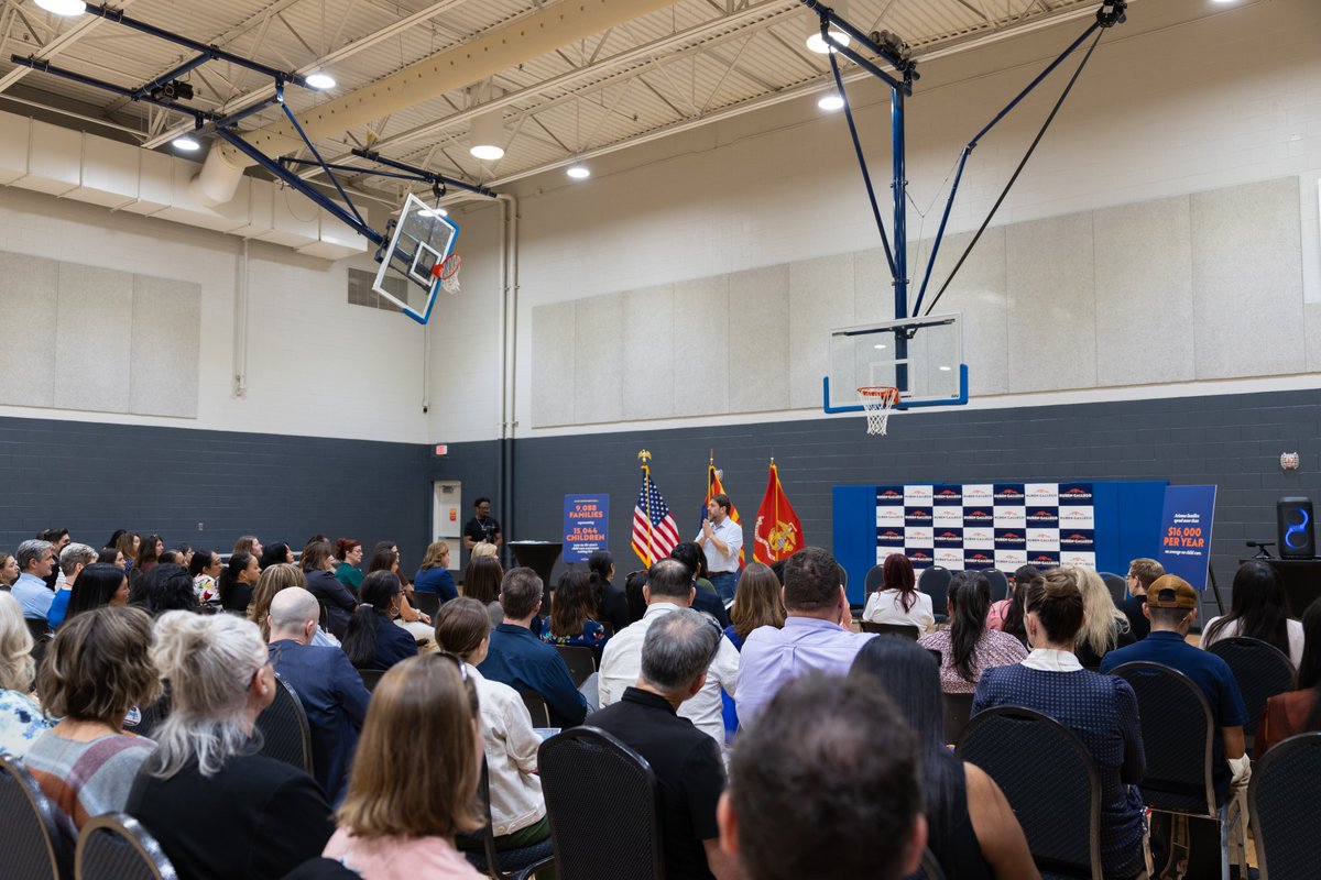 SenRubenGallego's tweet photo. Thank you to the child care leaders, parents, and providers who joined me at my town hall yesterday.

Every story in that room came back to the same two problems: child care costs too much, and there aren’t enough spots for the families who need them. We have to do better for Arizona's kids and families.