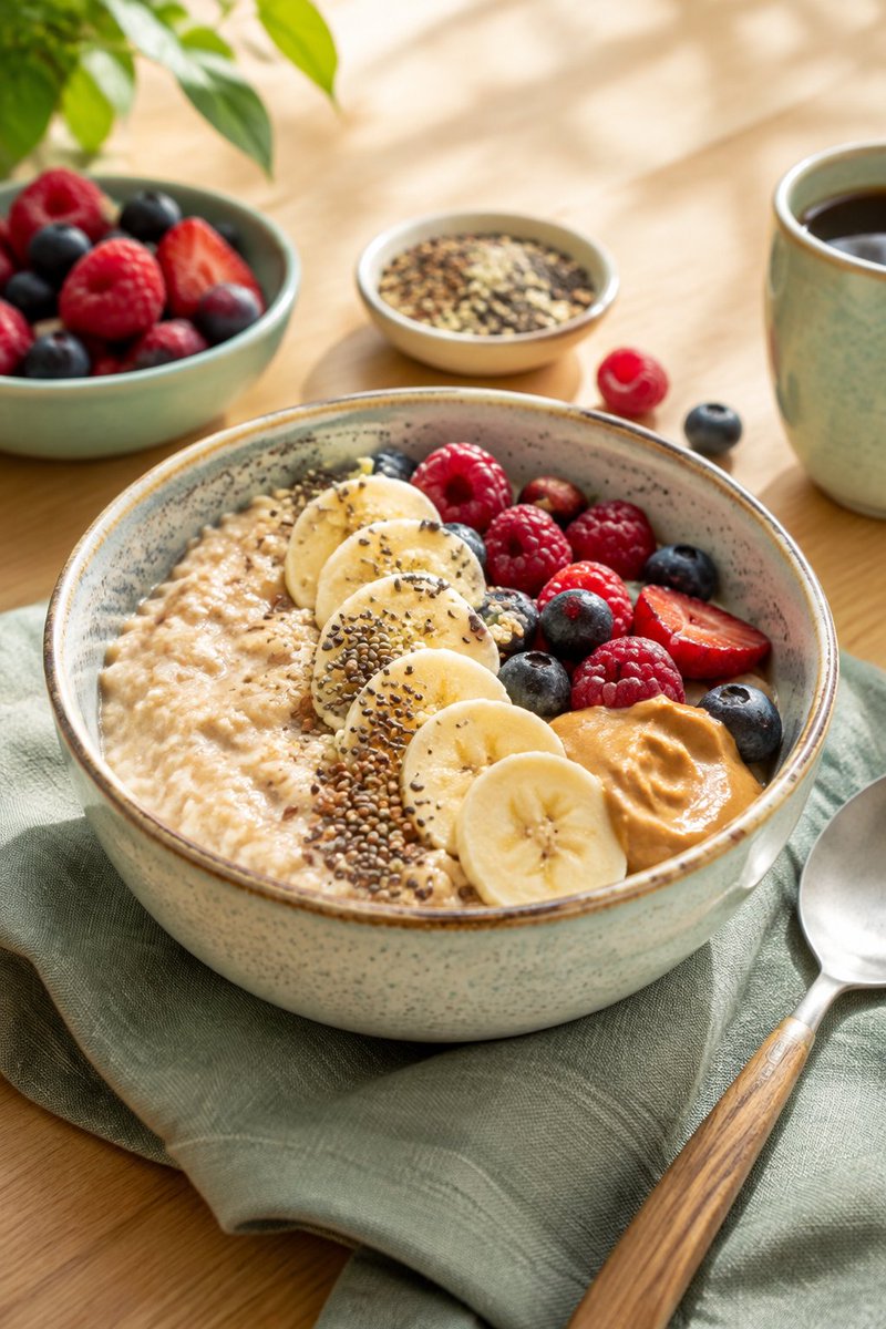Calmariagreen's tweet photo. Um café da manhã simples também pode ser cheio de cor, sabor e ingredientes de verdade. Aveia, banana, frutas vermelhas e sementes: uma combinação prática para começar o dia com carinho e energia. #PlantBased #AlimentaçãoPlantBased #Cafedamanha #Calmariagreen https://t.co/3xzNmFanro