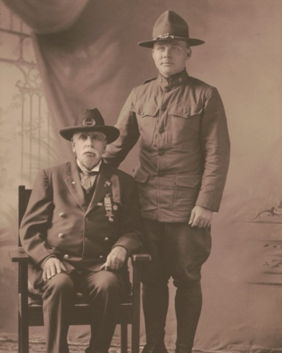 librarycongress's tweet photo. The Library's Liljenquist collection of Civil War photographs contains several images, like these, of veterans who fought for the Union posing with family members (likely their grandsons) who served in World War I. 

More of the Liljenquist collection. ⬇️ https://t.co/l94U2HYZGG https://t.co/LgFwuYZPsy