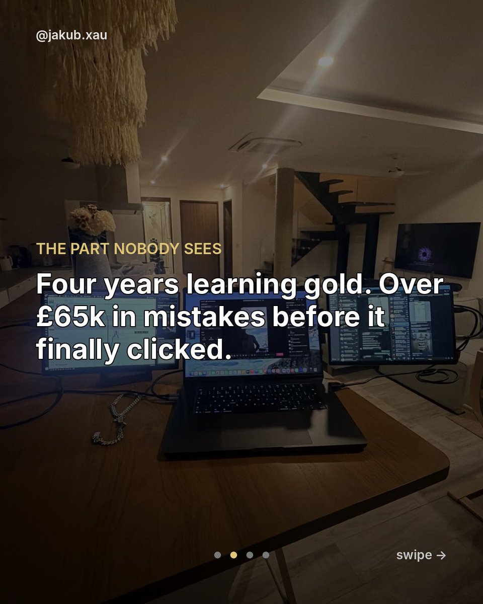 kaminsskk's tweet photo. From welding in West Yorkshire to trading gold from anywhere. Swipe for the part nobody sees 👉 #goldtrading #entrepreneur #mindset https://t.co/6F4LwVSQKD
