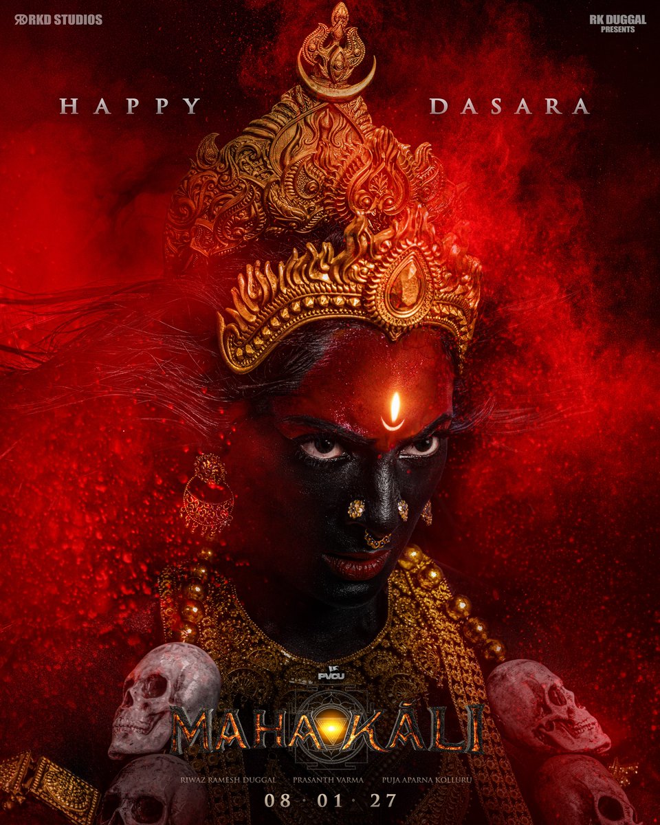 naarkaaliseithi's tweet photo. Mahakāli is always watching over us 🙏🏻🔥  

Wishing everyone a blessed Dussehra from team #Mahakali 🔱

In cinemas worldwide on 08-01-2027 ❤️‍🔥

@PrasanthVarma @RKDStudios #RKDuggal @PujaKolluru #RiwazRameshDuggal 

@ThePVCU #AkshayeKhanna @sriyareddy @khushsundar #BhoomiShetty https://t.co/YD3mFUhS2a
