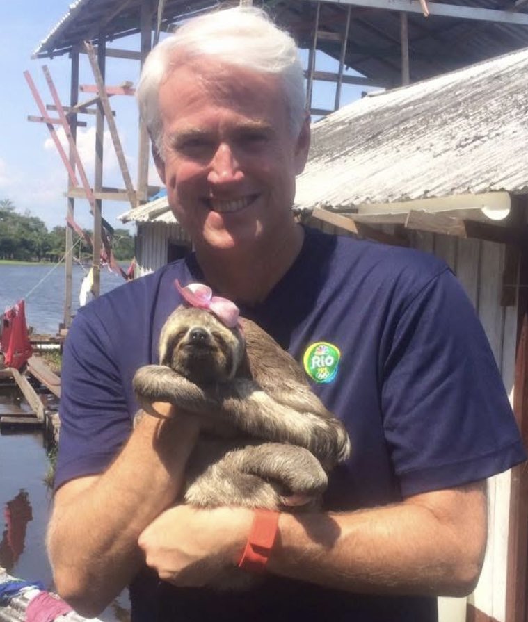 ScottWTHR's tweet photo. On this “International Sloth Day” I thought of our trip before the 2016 Olympics in Brazil.  This female three-toed sloth purred in my arms. Look at her claws!  My guide said they can kill a jaguar.  Watch our stories from Brazil on this @WTHRcom link. 

https://t.co/65r7QisHlN https://t.co/sJQrqzPMYs