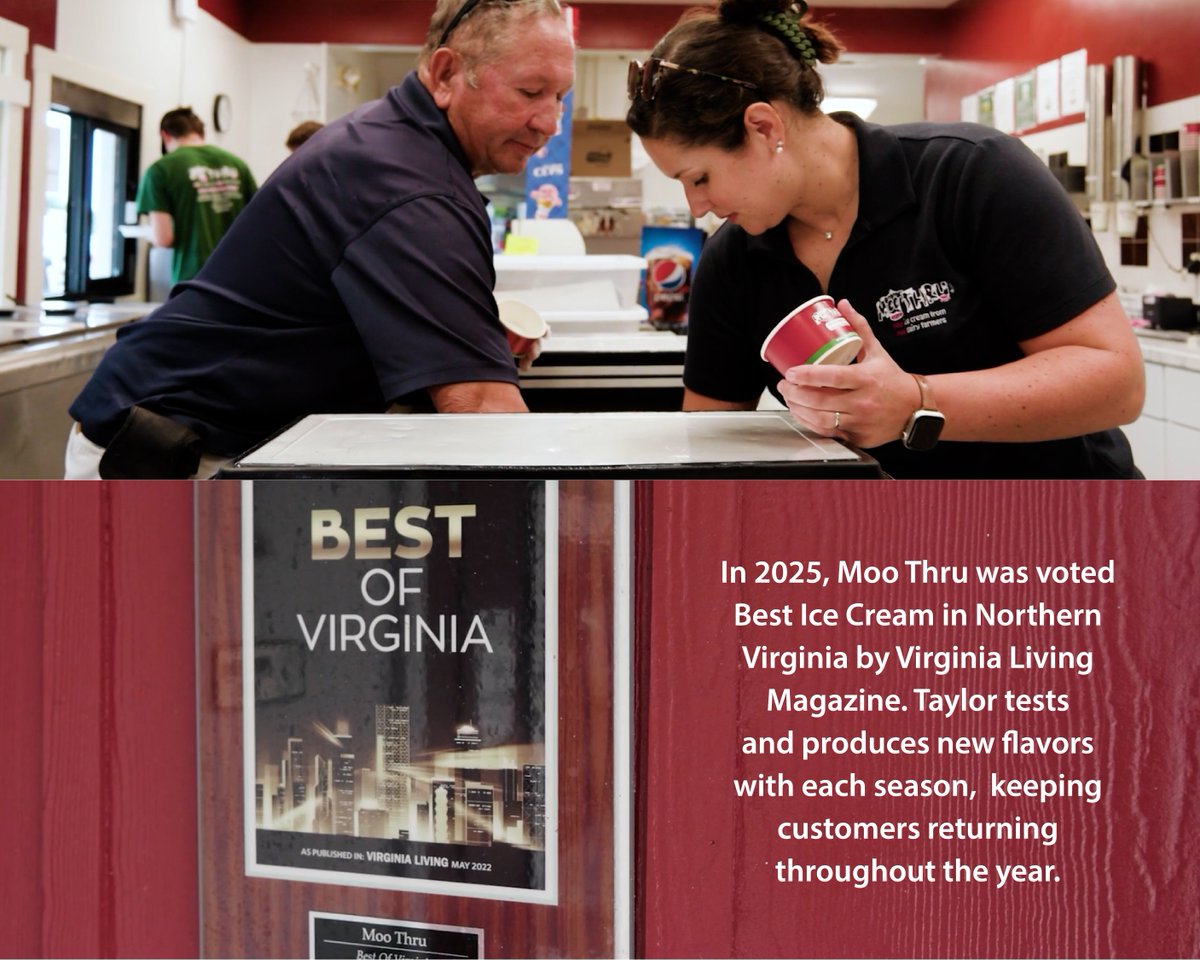 farmcredit's tweet photo. Cool Lawn Farm and Moo Thru ice cream are powered by five generations of family dedication. Together, they have modernized the dairy, expanded the creamery and built a Virginia favorite. 

Learn more about this Farm Credit of the Virginias customer ↪️ https://t.co/nxZpIcu9zN https://t.co/Cpbgjlq0GL