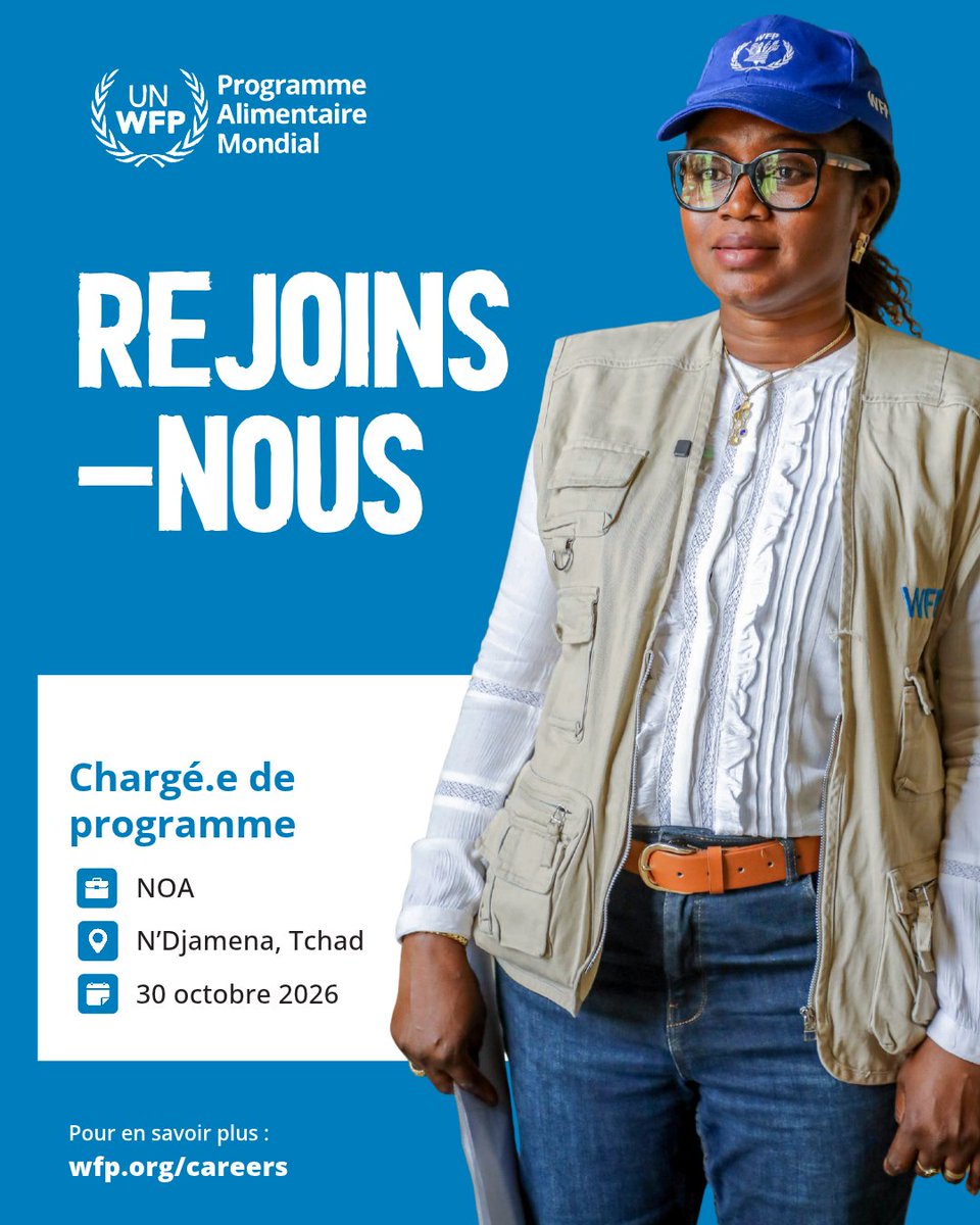 WFP_Chad's tweet photo. ON RECRUTE. Rejoins l'unité Genre, Protection et Inclusion pour contribuer à la mise en œuvre des priorités du PAM en matière de protection et de prévention de l’exploitation et des abus sexuels. 
Pour postuler: https://t.co/FbXfmkf85i https://t.co/V0VdH8TWKL