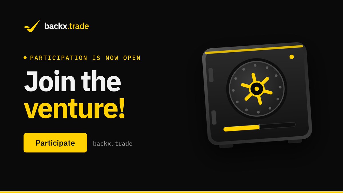 BACKXTRADE's tweet photo. Participation is now open! The vault at https://t.co/VLRjQ2lle0 is unlocked for early supporters: log in for beta with email, Google, X or any of your favourite socials, step into the venture and press Participate to secure your spot. 

One participation per account, no wallet connection needed. 

Built together with @GAZZFUN, with platform revenue flowing back to its holders. Join the venture! 🔐