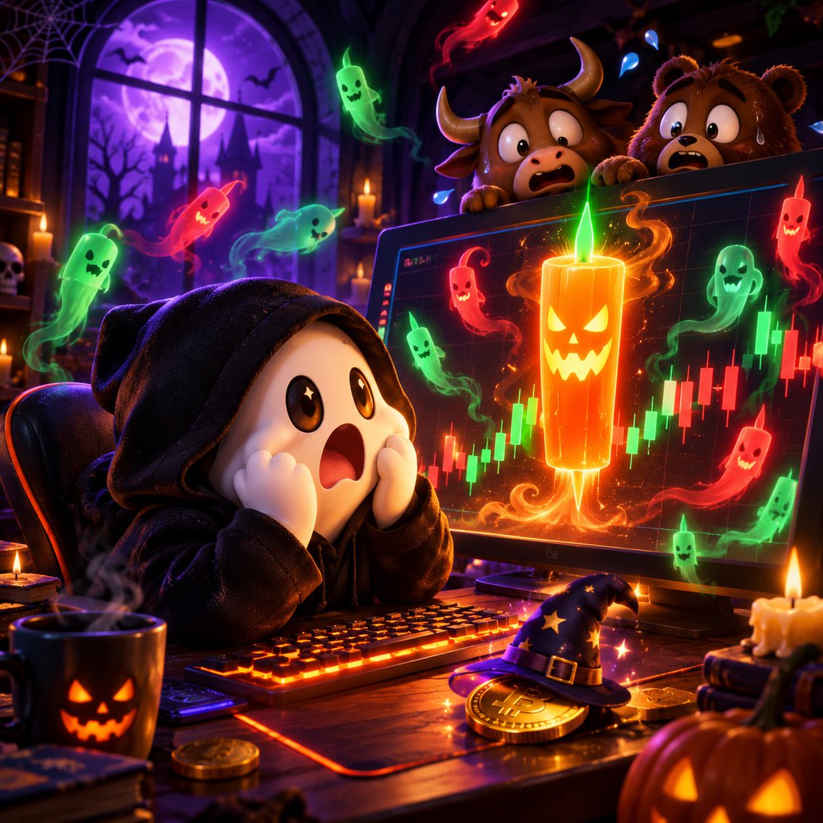 TomHL04's tweet photo. ๐ When the market is green, I'm a witch; when the market is red, I'm a ghost!
Trading crypto isn't scary because of ghosts, only because you're afraid of opening charts at midnight ๐ป๐๐
#zBitHalloween @zBit_Official https://t.co/PF4glCRgNu