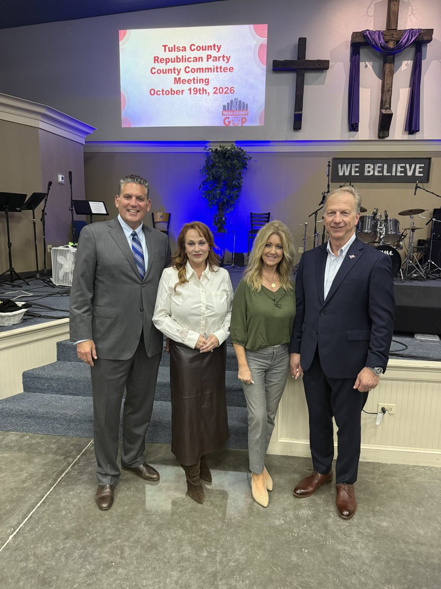 krhern's tweet photo. Thank you to the Tulsa County GOP precinct committee for all you do to get voters to the polls across our community. 

Keeping socialism out of Oklahoma and out of America starts at the ballot box, and I’m proud to stand with the folks working everyday to protect our freedoms and defend our values.
