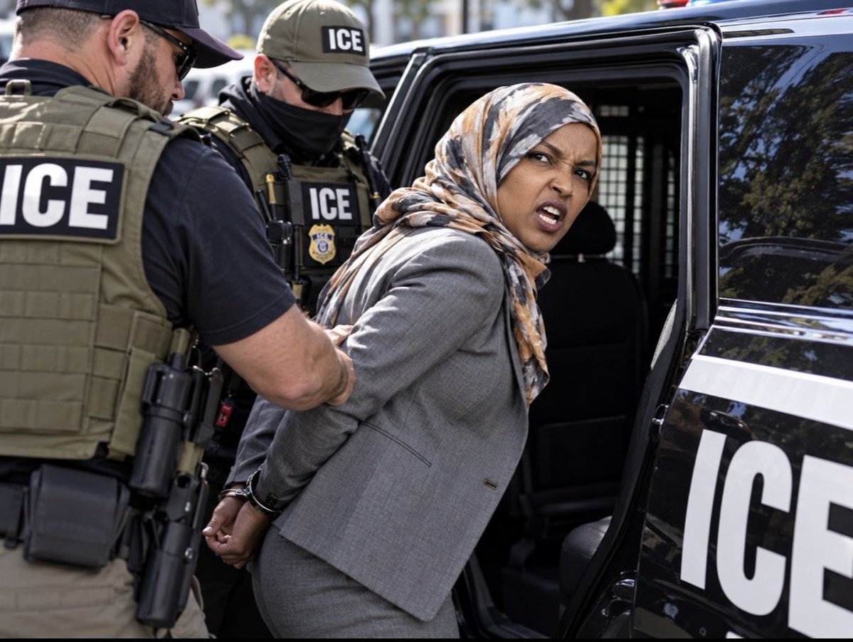 JayTC53's tweet photo. I don't know about you but I am preparing for World War 11 when Ilhan Omar gets arrested. 

Democrats are going to rage like never before. https://t.co/KKoyawu168