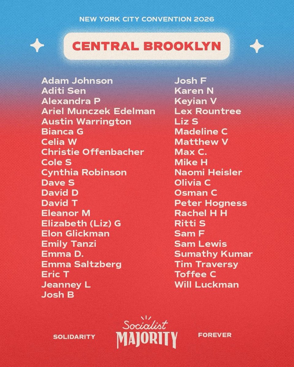 DSASocMaj's tweet photo. Voting for NYC-DSA Convention delegates is open! 🗳️ 

Check your inbox and vote for the SMC slate to grow our movement, defeat fascism, and deliver for the working class. Let's run AOC for president, elect more socialists in 2028, build labor and youth movements, and demystify DSA.