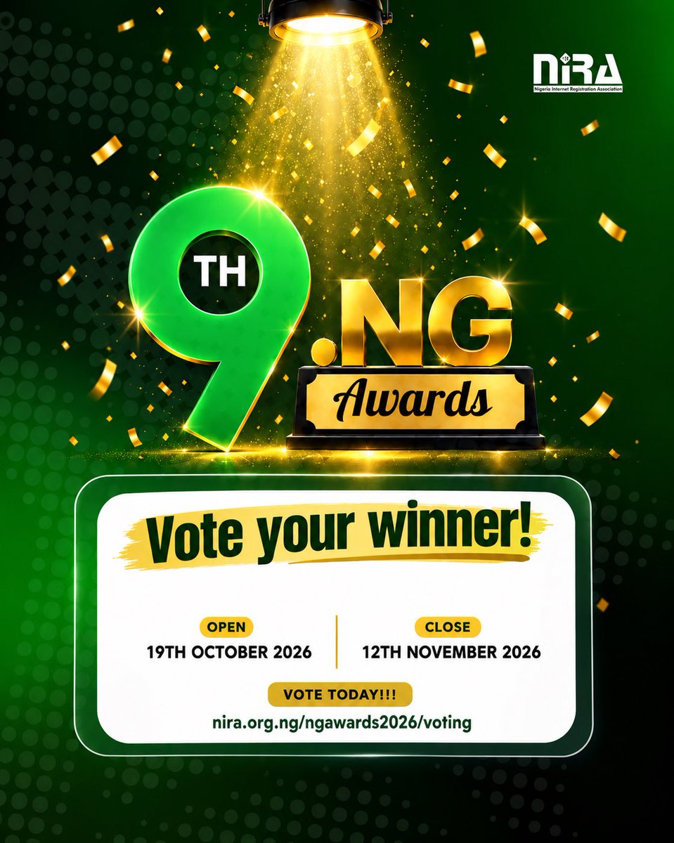 niraworks's tweet photo. Voting is officially OPEN for the 2026 .ng Awards!

Support your favourite nominees and celebrate excellence in Nigeria’s digital space. Every vote counts!

Cast your vote today: 
https://t.co/AzVofLKUzN

#9th.ngAwards#NiRA https://t.co/2WBIOEu6Uq