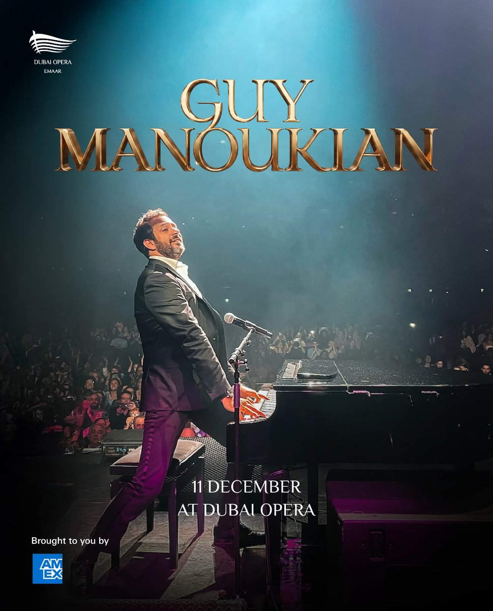 DubaiOpera's tweet photo. The music returns. 🎹

Guy Manoukian marks his 10th performance at Dubai Opera with an unforgettable evening of oriental melodies, contemporary arrangements and timeless classics.

11 December | Dubai Opera
Secure your seats now. https://t.co/jvD6sZ1SMj