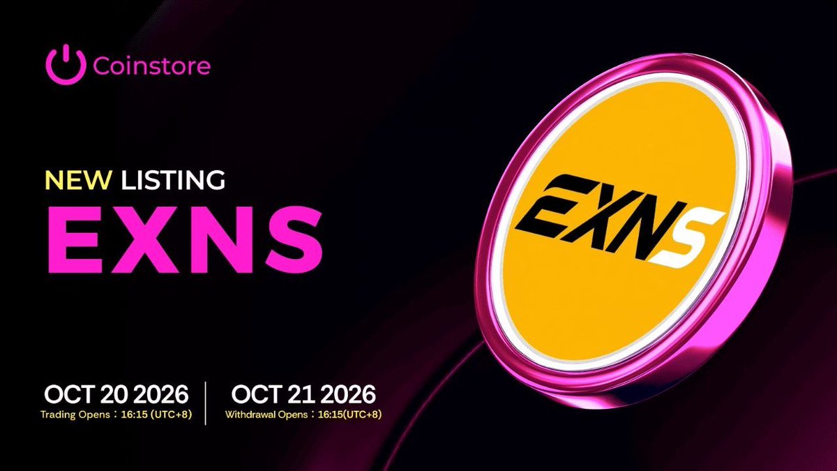 cryptwor's tweet photo. π£ Coinstore listing alert: EXNS/USDT!
One token, multiple networks, one ecosystem. EXNS BEP-20 is designed to support the EXNS digital ecosystem on BNB Smart Chain.
π Oct 20, 16:15 (UTC+8) β Deposits & trading
π Oct 21, 16:15 β Withdrawals
#Coinstore #EXNS #NewListing https://t.co/3FeDjeRdcB